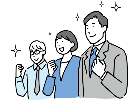 希望にあふれる人々イラスト